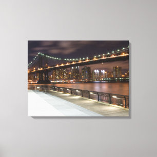 Manhattan Bridge en NYC Skyline Canvas Afdruk