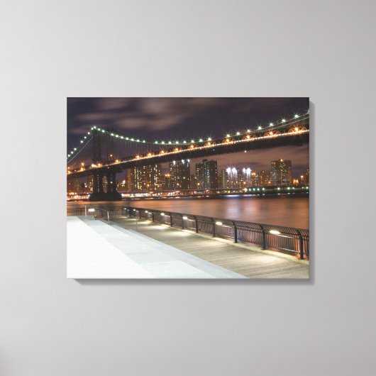 Manhattan Bridge en NYC Skyline Canvas Afdruk (Voorkant)
