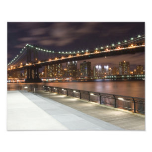 Manhattan Bridge en NYC Skyline Foto Afdruk