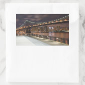 Manhattan Bridge en NYC Skyline Rechthoekige Sticker (Tas)