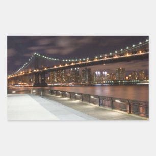Manhattan Bridge en NYC Skyline Rechthoekige Sticker