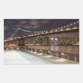 Manhattan Bridge en NYC Skyline Rechthoekige Sticker
