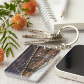 Manhattan Bridge en NYC Skyline Sleutelhanger (Voorkant Rechts)