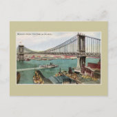  Manhattan Bridge, Hudson, Brooklyn NYC Briefkaart (Voorkant)