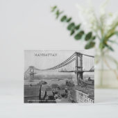 Manhattan Bridge in aanbouw foto 1909 Briefkaart (Staand voorkant)