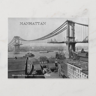 Manhattan Bridge in aanbouw foto 1909 Briefkaart
