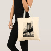 Manhattan Bridge in zwart-wit Tote Bag (Voorkant (product))