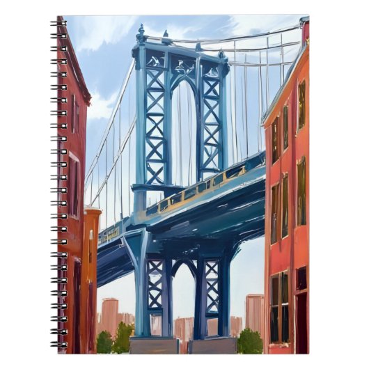 Manhattan Bridge New York City Painting Notitieboek (Voorkant)