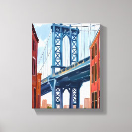 Manhattan Bridge New York City Schilderij Canvas Afdruk