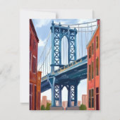 Manhattan Bridge New York City Schilderij Kaart (Voorkant)