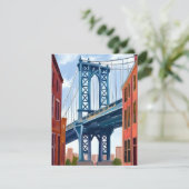 Manhattan Bridge New York City Schilderij Kaart (Staand voorkant)