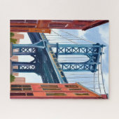 Manhattan Bridge New York City Schilderij Legpuzzel (Horizontaal)