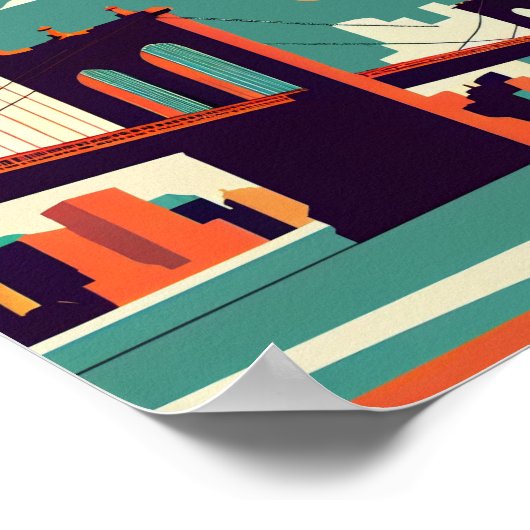 Manhattan bridge New York Minimalist Poster Art (Hoek)