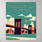 Manhattan bridge New York Minimalist Poster Art (Voorkant)