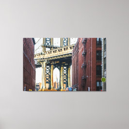 Manhattan Bridge op Sunset Canvas Afdruk
