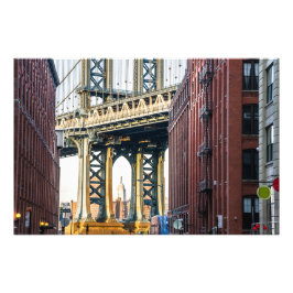 Manhattan Bridge op Sunset Foto Afdruk