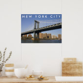 Manhattan Bridge over de East River | New York Cit Poster (Keuken)