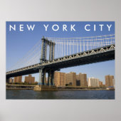 Manhattan Bridge over de East River | New York Cit Poster (Voorkant)