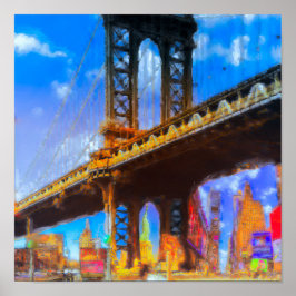 Manhattan-brug collage poster