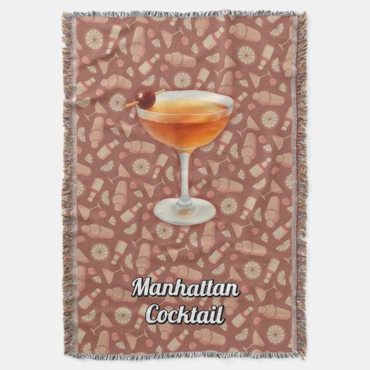 Manhattan Cocktail Deken (Voorkant Verticaal)