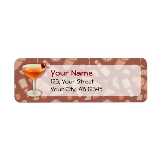 Manhattan Cocktail Etiket (Voorkant)
