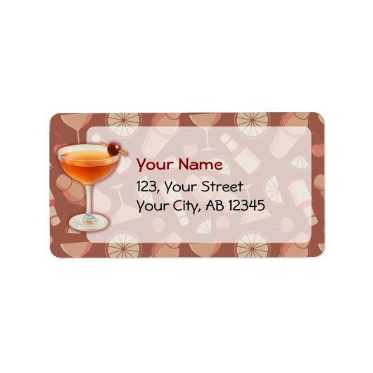 Manhattan Cocktail Etiket (Voorkant)
