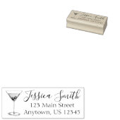 Manhattan Cocktail Glass Mixed Drink Address Rubberstempel (Gestempeld)