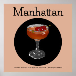 Manhattan Cocktail Illustratie Poster