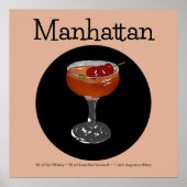 Manhattan Cocktail Illustratie Poster (Voorkant)