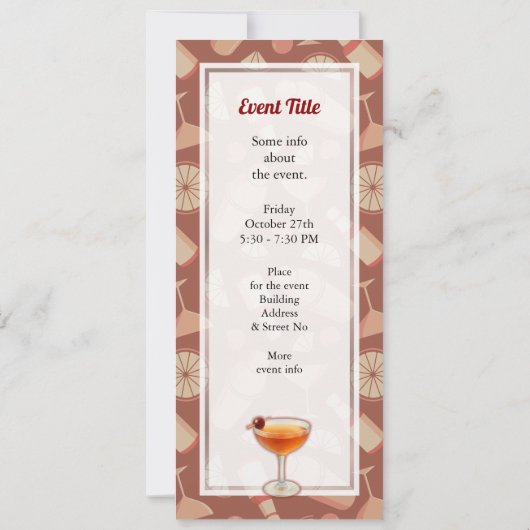 Manhattan Cocktail Kaart (Achterkant)
