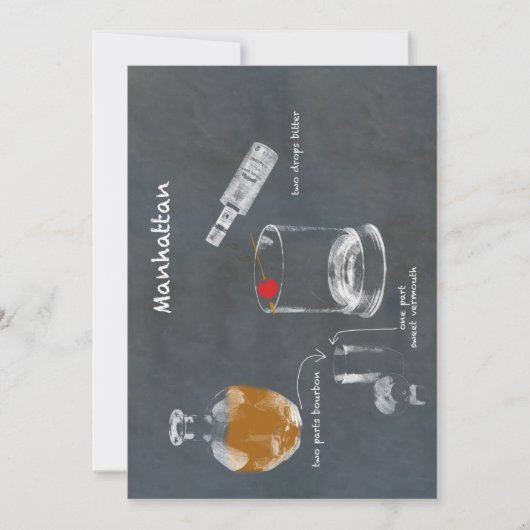 Manhattan Cocktail Kaart (Voorkant)