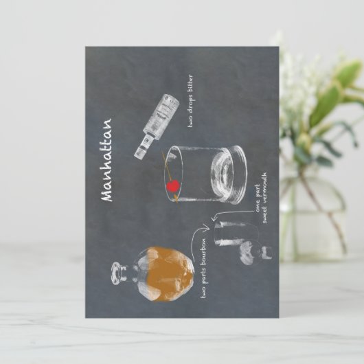 Manhattan Cocktail Kaart (Staand voorkant)