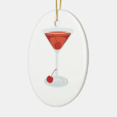 Manhattan Cocktail Keramisch Ornament (Links)