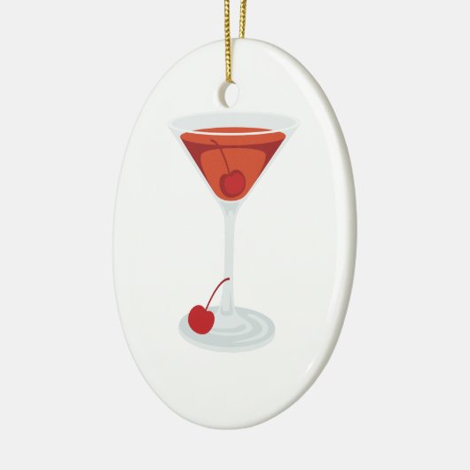 Manhattan Cocktail Keramisch Ornament (Links)