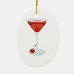 Manhattan Cocktail Keramisch Ornament