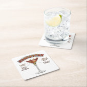 Manhattan Cocktail Recept Kunst Kartonnen Onderzetters (Insitu)