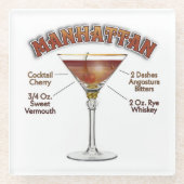 Manhattan Cocktail Recipe Art Onderzetter (Voorkant)