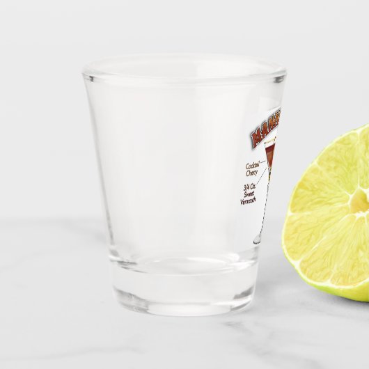 Manhattan Cocktail Recipe Art Shot Glas (Links)