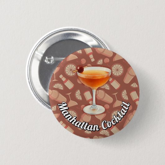Manhattan Cocktail Ronde Button 5,7 Cm (Voorkant /achterkant)