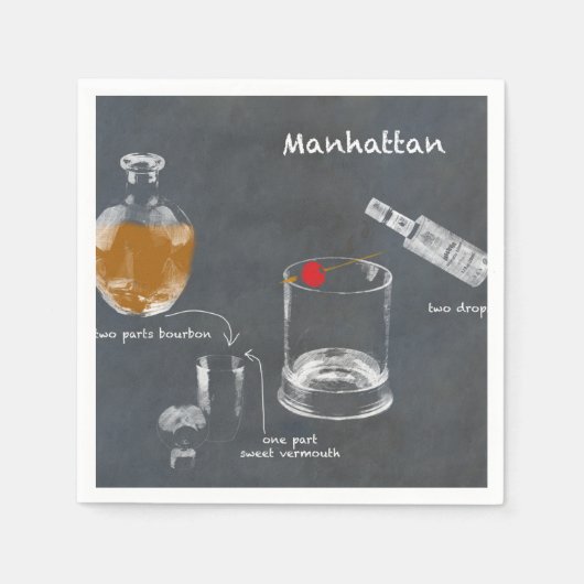 Manhattan Cocktail Servet (Voorkant)