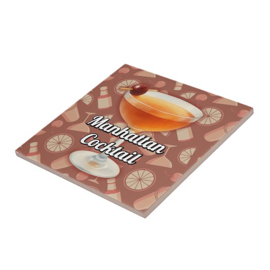 Manhattan Cocktail Tegeltje (Zijkant)