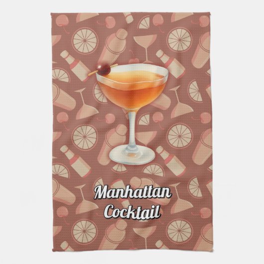 Manhattan Cocktail Theedoek (Verticaal)