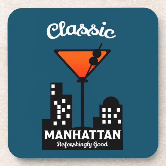 Manhattan Cocktail Wall Art Bier Onderzetter (Voorkant)