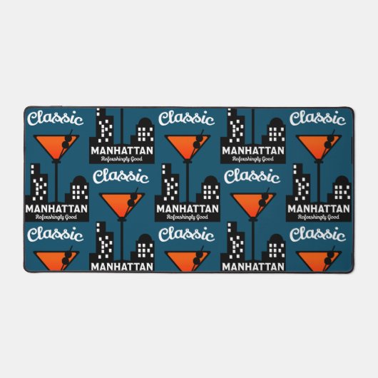 Manhattan Cocktail Wall Art Bureaumat (Voorkant)