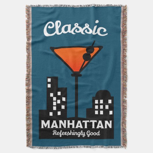 Manhattan Cocktail Wall Art Deken (Voorkant Verticaal)