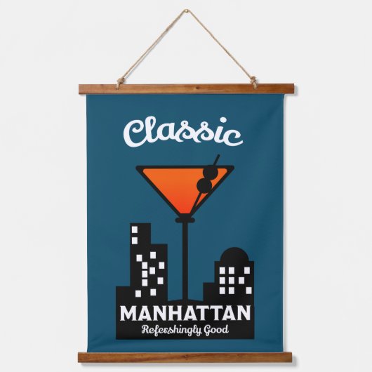 Manhattan Cocktail Wall Art Hangend Wandkleed (Voorkant)