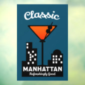 Manhattan Cocktail Wall Art Raamsticker