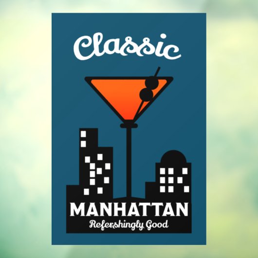 Manhattan Cocktail Wall Art Raamsticker (Vel 3)