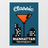 Manhattan Cocktail Wall Art Raamsticker