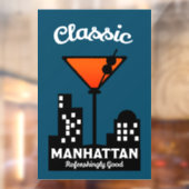 Manhattan Cocktail Wall Art Raamsticker